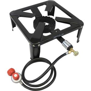 imageFlame King Heavy Duty 120000 BTU 020 PSI Turkey Fryer Single Propane Burner Bayou Cooker Outdoor Stove for Home Brewing Maple Syrup Prep Cajun Cooking