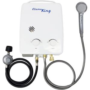 imageFlame King Portable Tankless Water Heater Propane Gas 10L 264 GPM at 68000 BTU Outdoor Instant Hot Water Shower for RV Camping Farm Cabins5L  132GPM