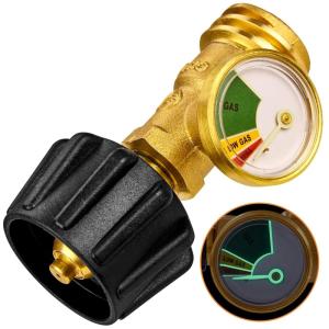 imageFlame King Propane Tank Gauge Level Indicator Leak Detector Gas Pressure Meter Color Coded ampamp Glow in The Dark Universal for Cylinder BBQ Gas Grill RV Camper Heater Propane Gas Tank Level IndicatorLeak Detector