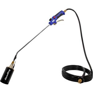 imageFlame King Propane Torch Kit Heavy Duty Weed Burner 340000 BTU with Piezo Igniter Self Igniting with 10ft Hose for Weed Burning Melting Ice and Snow and RoofingNEW 340KBattery Operated Igniter