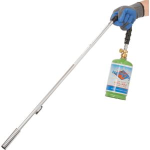 imageFlame King Propane Torch Weed Burner 24000 BTU  Empty Refillable 1LB Empty Propane Cylinder Tank  Reusable  Safe and Legal Refill Option  DOT Compliant  164 oz Green