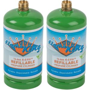 imageFlame King Refillable 1LB Empty Propane Cylinder Tank  Reusable  Safe and Legal Refill Option  DOT Compliant164 oz 2Pack green YSN1642164 oz 2Pack  green