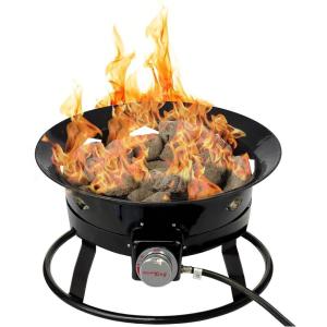 imageFlame King Smokeless Propane Fire Pit 24inch Portable Firebowl 58K BTU with Self Igniter Cover ampamp Carry Straps for RV Camping ampamp Outdoor Living19 inches