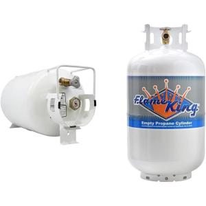 imageFlame King YSN201HZL 20LB Steel Horizontal Propane Tank Cylinder for Fire Pits and Tables Patio Heaters Barbeques RVs and Truck Campers White30Pound