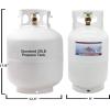 imageFlame King 10LB Steel Propane Tank Cylinder with Type 1 Overflow Protection Device Valve Great for Camping Fire Pits Heaters Grills Overlanding White