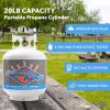 imageFlame King YSN201b 20 Pound Steel Propane Tank Cylinder with Type 1 Overflow Protection Device Valve for Grills and BBQs WhiteTank Cylinder