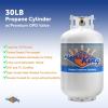 imageFlame King YSN301 30 Pound Steel Propane Tank Cylinder with Type 1 Overflow Protection Device Valve DOT and TC Compliant30 LB Tank