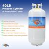imageFlame King YSN401 Steel Propane Tank Cylinder With Overflow Protection Device Valve 40 Lb WhiteTank Cylinder