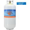 imageFlame King YSN401 Steel Propane Tank Cylinder With Overflow Protection Device Valve 40 Lb WhiteTank Cylinder