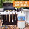 imageFlame King YSN401 Steel Propane Tank Cylinder With Overflow Protection Device Valve 40 Lb WhiteTank Cylinder
