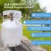imageFlame King YSN5LBGAUGE 5lb Steel Propane Tank Cylinder with Gauge and OPD Valves for Grills and BBQs Camping Fishing ampamp Outdoor Activities White5lb Propane Tank with Gauge