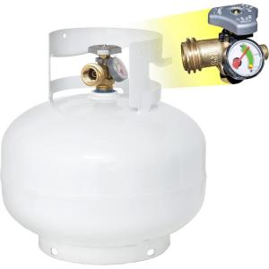 imageFlame King YSN11SQT 11 Pound Propane Tank Cylinder Squatty with Type 1 OPD Valve White11LB TANK