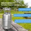 imageFlame King 10LB Aluminum Propane Tank with OPD Valve CorrosionResistant and RustFree Lightweight Great for Marine Applications Grills and BBQs Camping Fishing ampamp Outdoor Activities