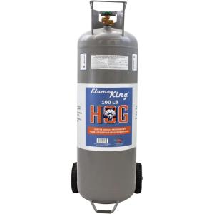 imageFlame King 100LB Empty Propane Tank with Wheels Horizontal ampamp Vertical LP Cylinder with Builtin Gauge for Fire Tables Fire Pits Patio Heaters Barbeques Lunch Trucks Weed Torches ampamp Truck Campers100LB Tank with POL Valve