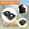 imageFlame King CampactCooker Dual Burner Propane Camping Stove with Detachable Grill Portable Foldable Cooking Stove 12000 BTU for Camping Patio Emergency Hiking Black