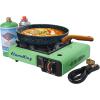 imageFlame King Dual Fuel Butane amp Propane Gas Camping Stove with Single Burner Portable and Great for Outdoor Cooking BackpackingGreen