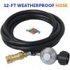 imageFlame King Propane Gas 38 Quick Connect Hose Adapter 20LB Tank Regulator Kit for Buddy Mr Heater and Flame King Heaters 125 Ft