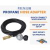 imageFlame King Propane Gas 38 Quick Connect Hose Adapter 20LB Tank Regulator Kit for Buddy Mr Heater and Flame King Heaters 125 Ft