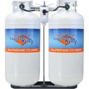 imageFlame King 40 Pound Steel Propane Tank CylinderRegulatorMounting Rack Kit
