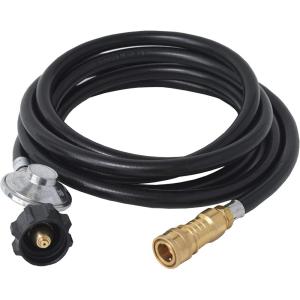 imageFlame King Propane Gas 38 Quick Connect Hose Adapter 20LB Tank Regulator Kit for Buddy Mr Heater and Flame King Heaters 125 Ft